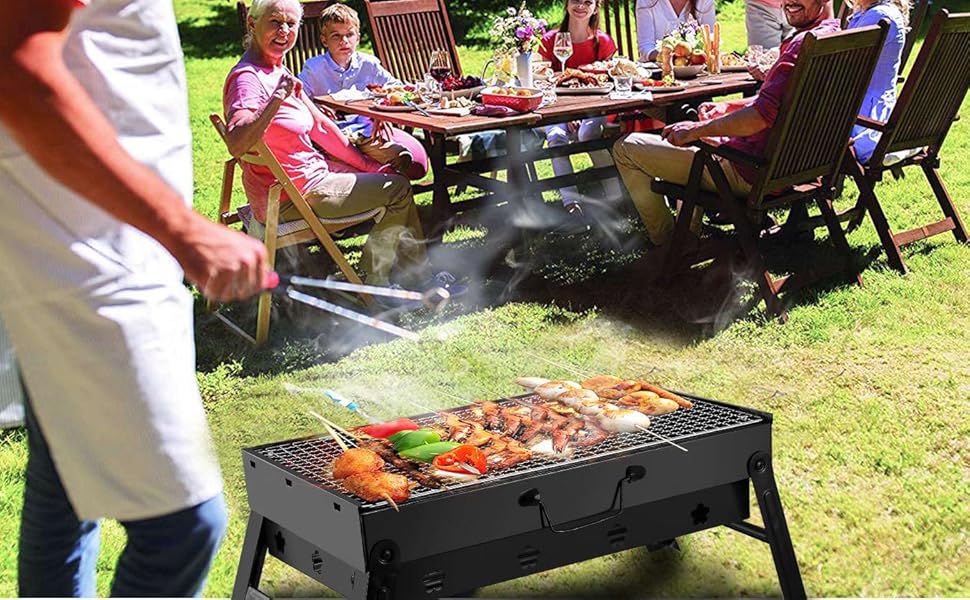 BBQ PORTATIL CON UTENCILIOS